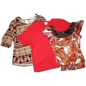 Girls Retro 3 Shirt Bundle Star Vixen, Aileen, Heart Soul, Casual Medium